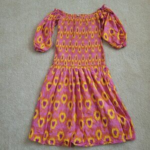 Zara Midi Maxi Dress Size XL Off Shoulder Lightweight Boho Colorful Girlhoodcore